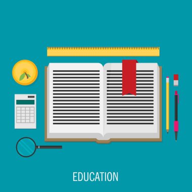 Eğitim düz tasarım konsepti 