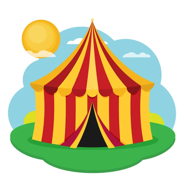 Circus Tent Vector Flat Design — Stock Vector
