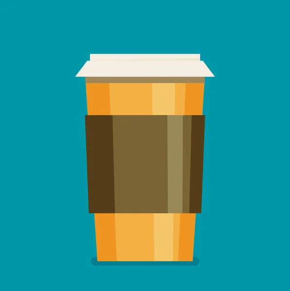 Taza de café icono plano — Vector de stock