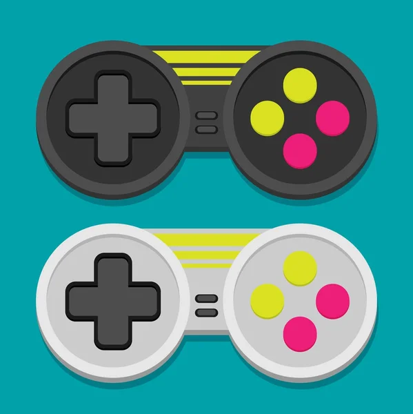 Joysticks Planos Ícones Ilustração Vetorial —  Vetores de Stock