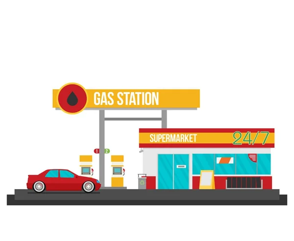 Gas station image — Stock Vector