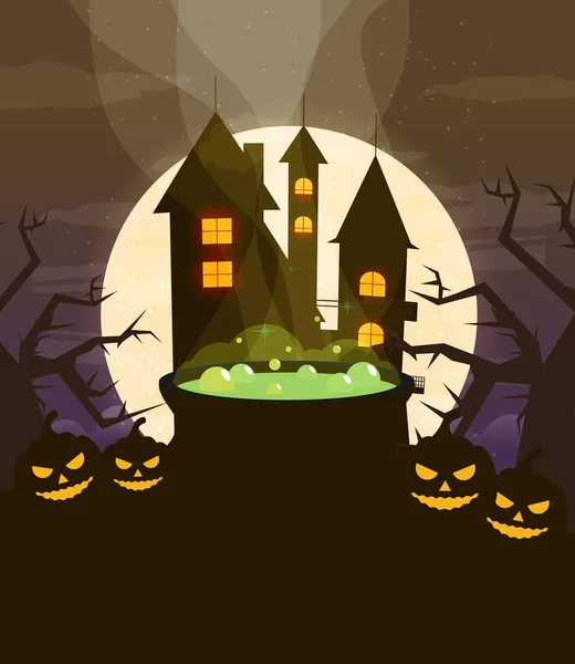 Halloween Hintergrund flaches Design — Stockvektor