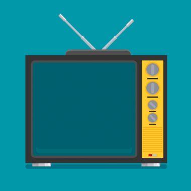TV düz vektör çizim. Teknoloji