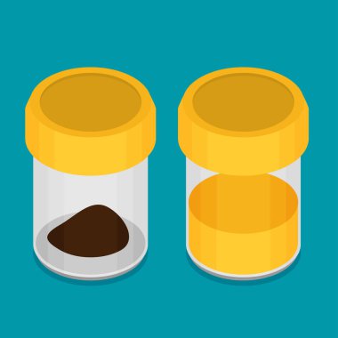 Bir plastik kavanoz içinde test