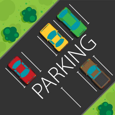 Araba park yeri Üstten Görünüm