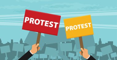 Protesto işaret tutan el