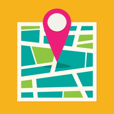 Konumu harita düz tasarım