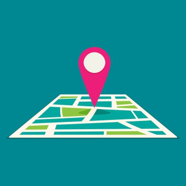 Konumu harita düz tasarım