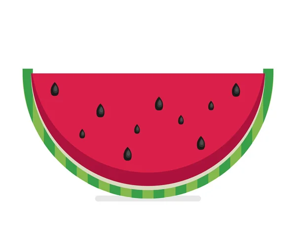 Scheibe Wassermelone Isoliert Auf Weiß — Stockvektor