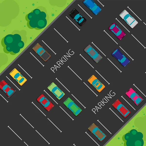 駐車場の平面図 — ストックベクタ