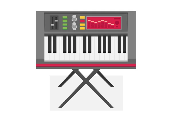 Piano Elétrico Vetor Plano Ilustração — Vetor de Stock