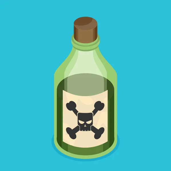 毒药瓶平图标 — 图库矢量图片