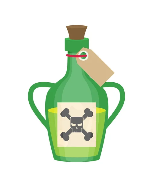 Poison bottle flat icon — Stock Vector