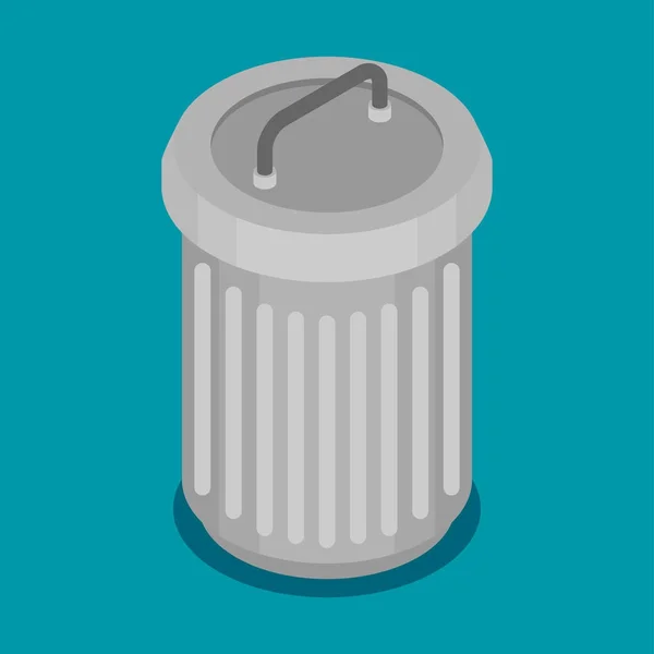 Icône poubelle en acier — Image vectorielle
