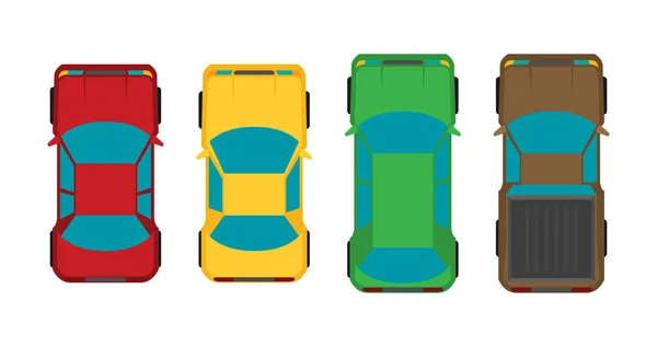 Ensemble de voitures colorées — Image vectorielle