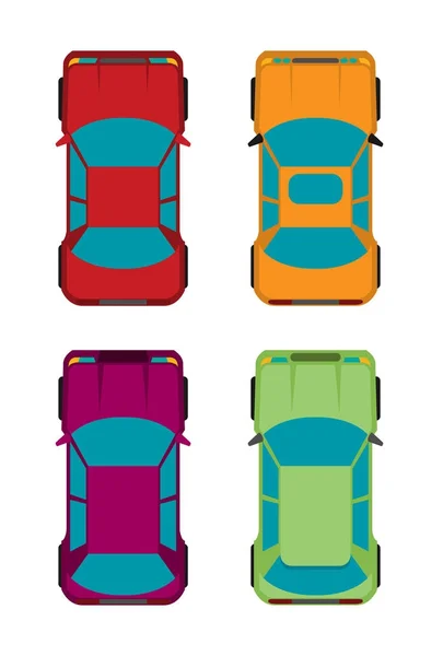 Conjunto de carros coloridos — Vetor de Stock