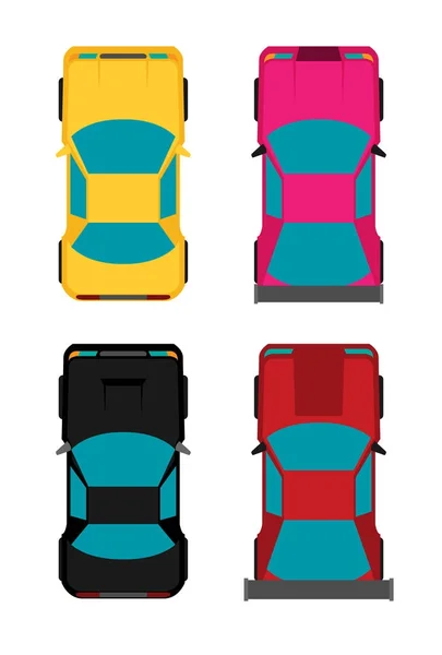 Conjunto de carros coloridos — Vetor de Stock