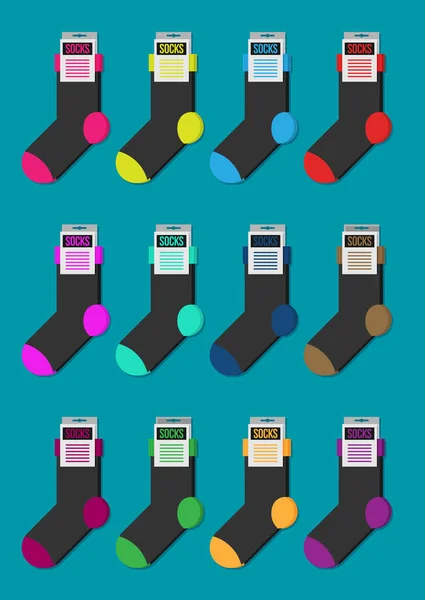 Renkli çorap seti — Stok Vektör