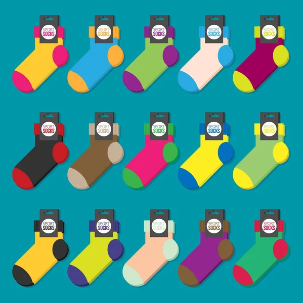Набір різнокольорових шкарпеток — стоковий вектор