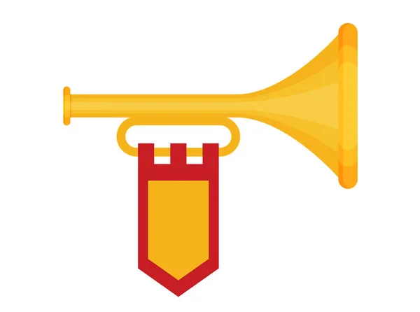 Trompeta plana icono — Vector de stock
