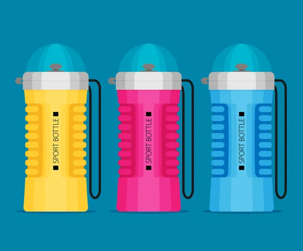Water bottles. Flat design — Stock Vector