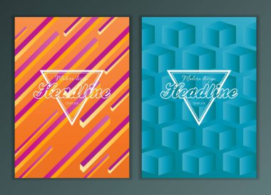 Modern soyut broşür, rapor ya da afiş tasarım şablonu. Vektör çizim