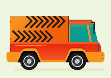 Vektör ücretsiz nakliye araba düz renkli resimde 