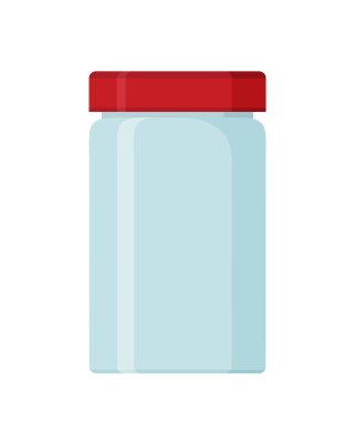 Cam mason kavanoza düz vektör çizim 