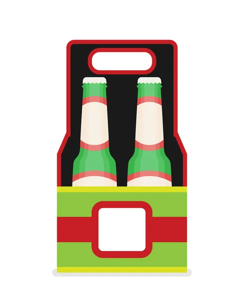 带啤酒盒的矢量彩色等距图标 — 图库矢量图片
