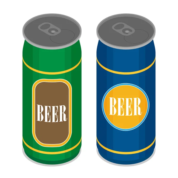 矢量啤酒可以平面样式图标 — 图库矢量图片