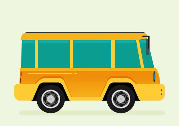 Vektorillustration Eines Flachen Retro Reisebusses — Stockvektor