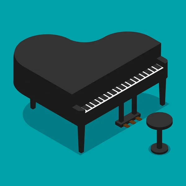 Icone Piano Ilustração Vetorial Plana — Vetor de Stock