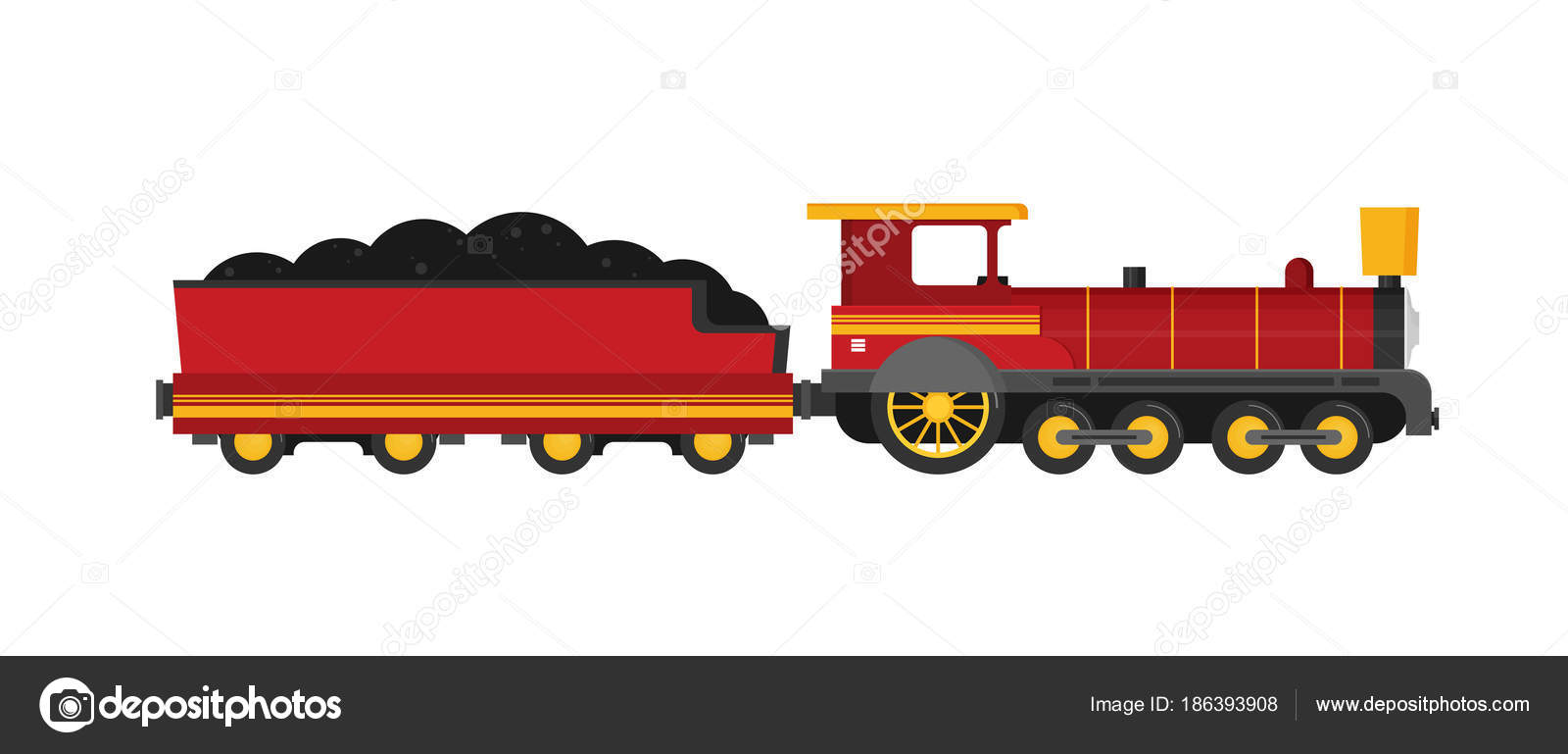 Tren colorido en estilo plano Vector de stock #186393908 de ©Mix3r, image size:1600x769