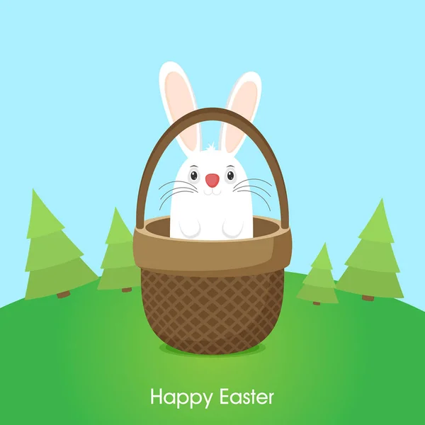 Conejo de Pascua en estilo plano — Vector de stock