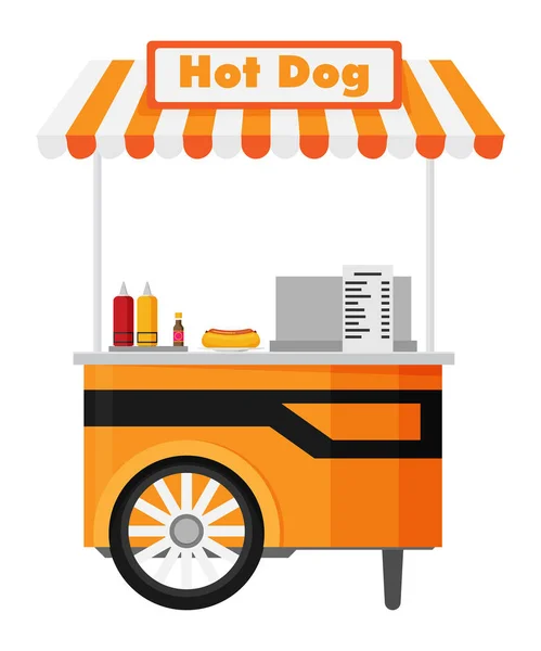 Hot Dog Straßenwagen — Stockvektor