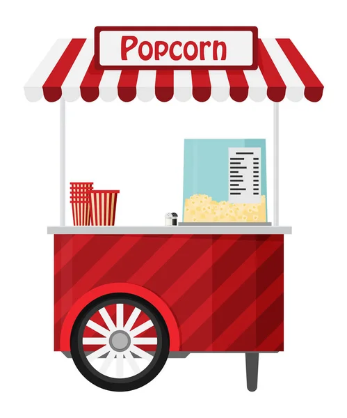 Popcorn  kiosk on wheels — Stock Vector