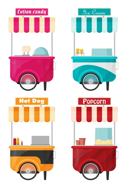 Carts set retail — Stock Vector