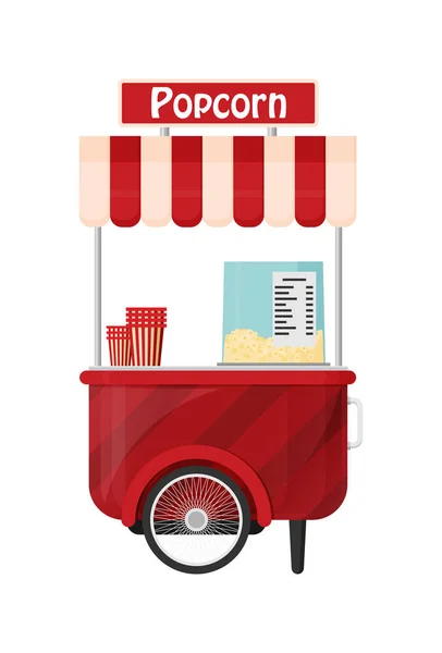 Popcorn kiosk on wheels — Stock Vector