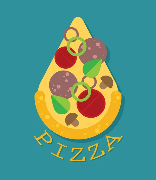 Pizza Skiva Ikon Vektor Illustration — Stock vektor