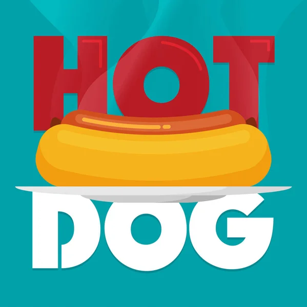 Delicious Hotdog Icon Vector Illustration — Stock Vector