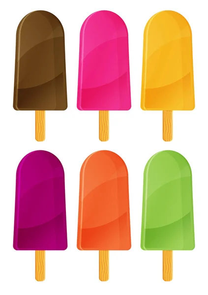 Set of delicious ice cream — Stock Vector