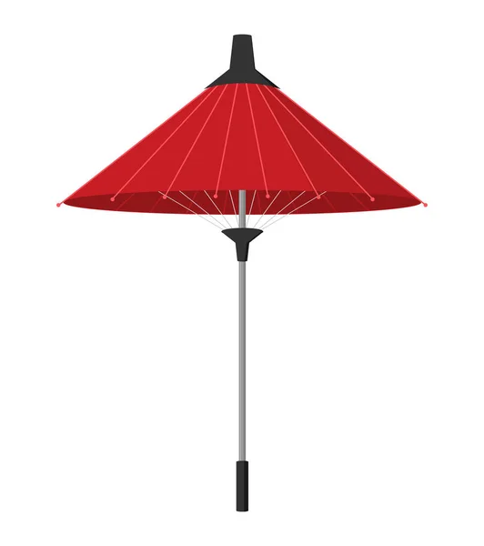 Бумажный Зонтик Азиатском Плоский Вектор Дизайна — стоковый вектор