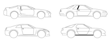 dizi spor araba simgeler, vektör, illüstrasyon