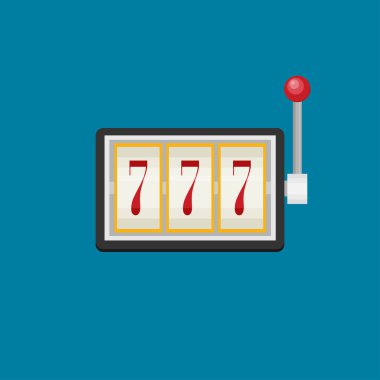 slot makinesidir düz simgesi, vektör, illüstrasyon 