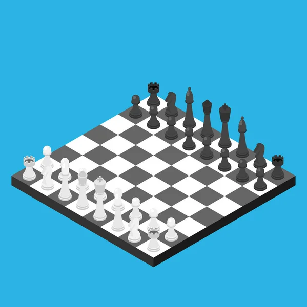 Flachschachspiel Vektor Illustration — Stockvektor