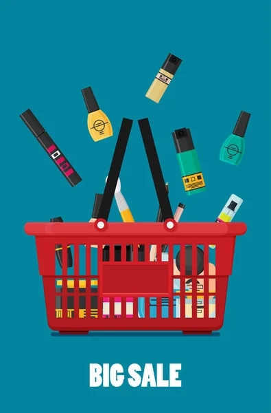 Diseño Plano Vectorial Maquillaje Cosmético Gran Venta Vector Ilustración — Vector de stock