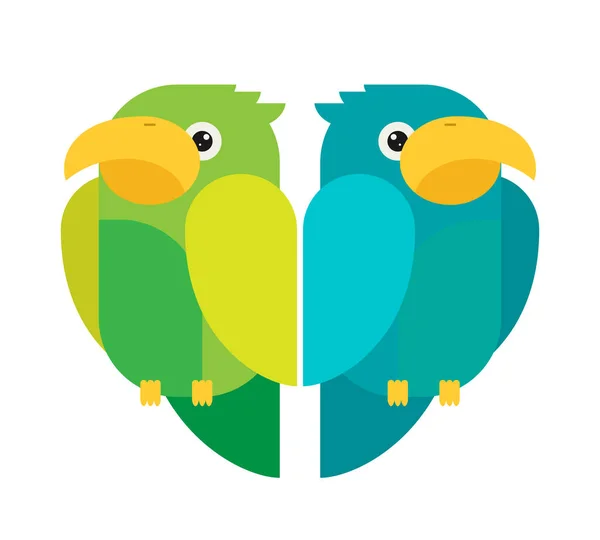 Farbe Papageien Vektor Illustration — Stockvektor