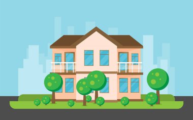 Daire konut ev. Vektör çizim.