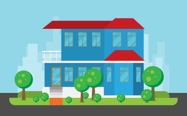 Daire konut ev. Vektör çizim.