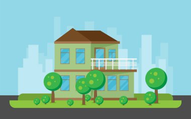 Daire konut ev. Vektör çizim.